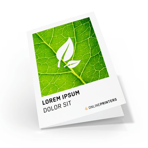 Naturpapier-Falzflyer mit mehreren Seiten.