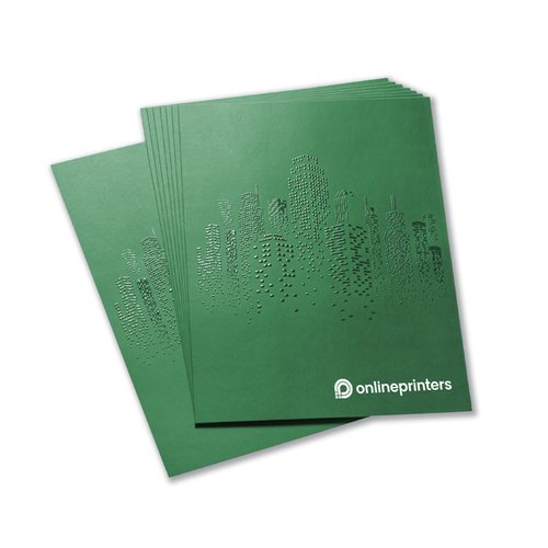 Papier-Flyer mit partiellem Relieflack.