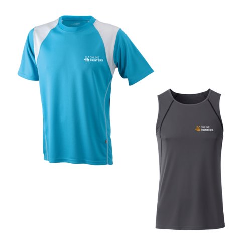 Sportbekleidung fr Herren aus atmungsaktivem Funktionsmaterial.