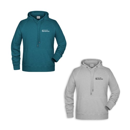 Baumwoll-Hoodie fr Herren mit Kapuze und Kordelzug.