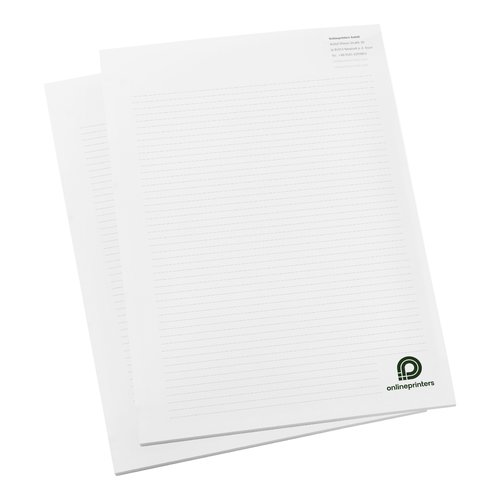 Papierblock mit geleimter Kopfseite.