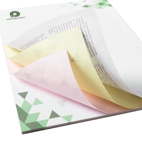 Papier-Selbstdurchschreibe-Stze im Hochformat, mit Durchschlag.