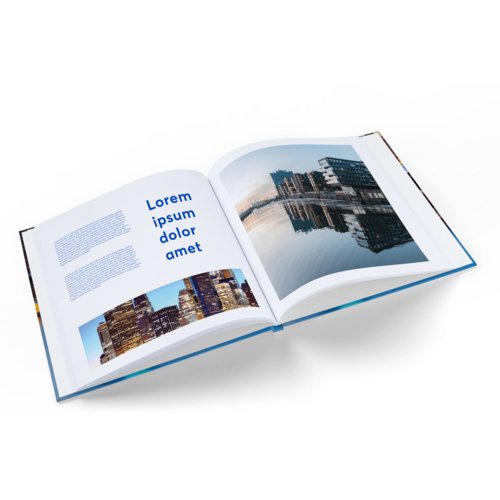 Buch mit festem Einband und Innenseiten zur individuellen Gestaltung.