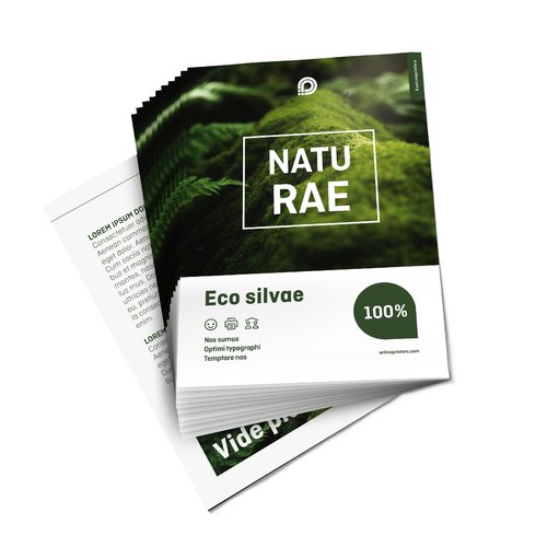 Naturpapier-Flyer, beidseitig bedruckt.