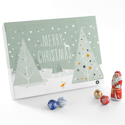 Papier Adventskalender mit nummerierten Trchen.
