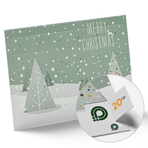 Papier Adventskalender mit perforierten Trchen.