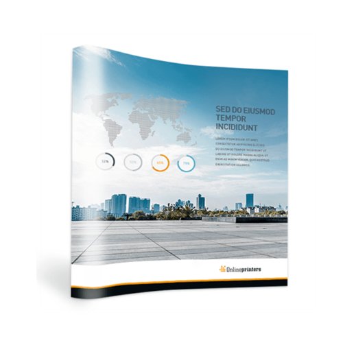 Faltbares Pop-Up Display aus leichtem Material.