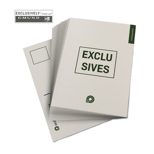 Exklusive Papier Postkarten fr individuelle Botschaften.