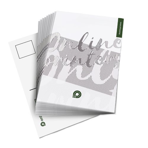 Papier Postkarten mit partiellem Glanzlack.