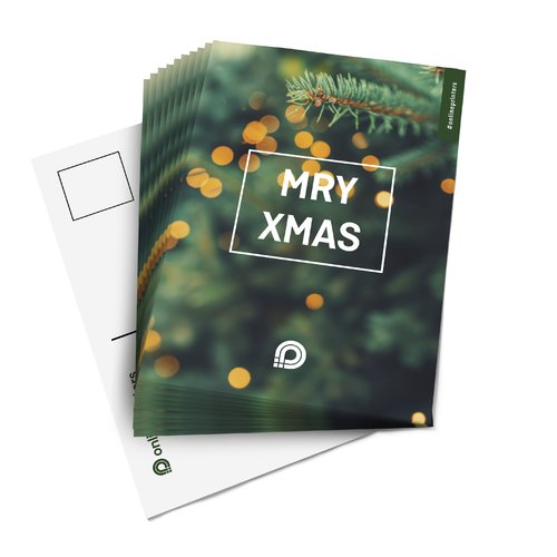 Weihnachtliche Papier-Postkarten.