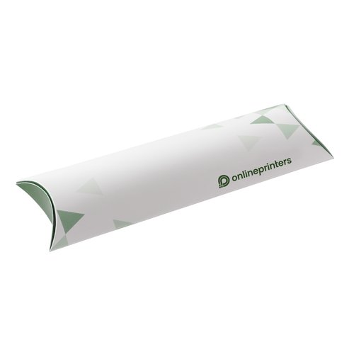 Papier Kissenschachtel mit abgerundeten Enden.
