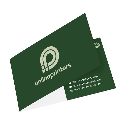 Papier Klappvisitenkarten mit Knick.
