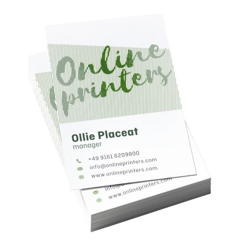 Papier-Visitenkarten mit partiellem UV-Lack.