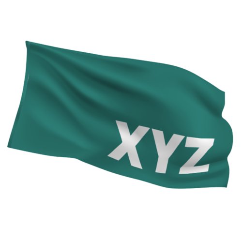 Gr�ne Stoff-Flagge mit verst�rktem Rand.