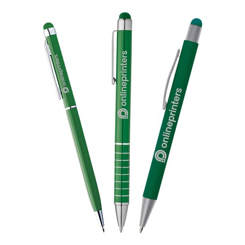 Grner Touch-Pen Kugelschreiber mit Clip.