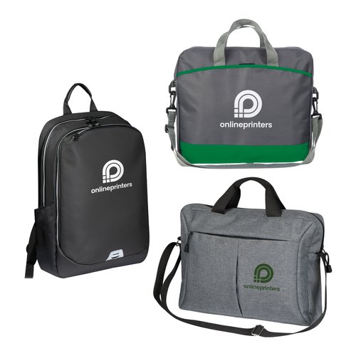 Gewebe Business-Tasche mit Tragegriffen und Reiverschluss.