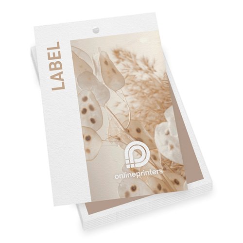 Papier-Produktanhnger mit Loch.