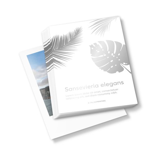 Papier-Flyer mit beidseitigem Druck und Effektfarben.