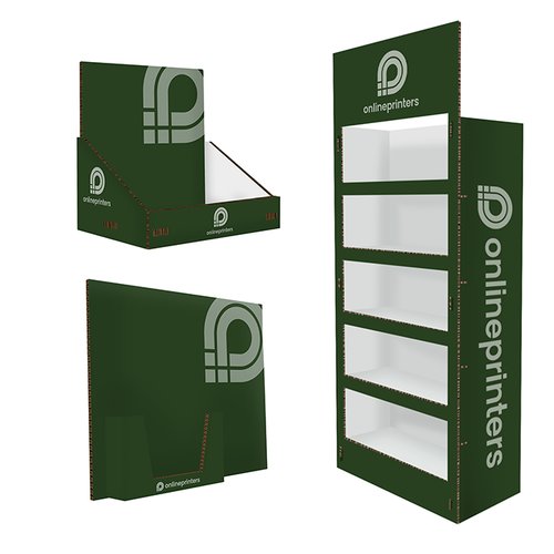 Papp-Verkaufsdisplays in verschiedenen Ausfhrungen.
