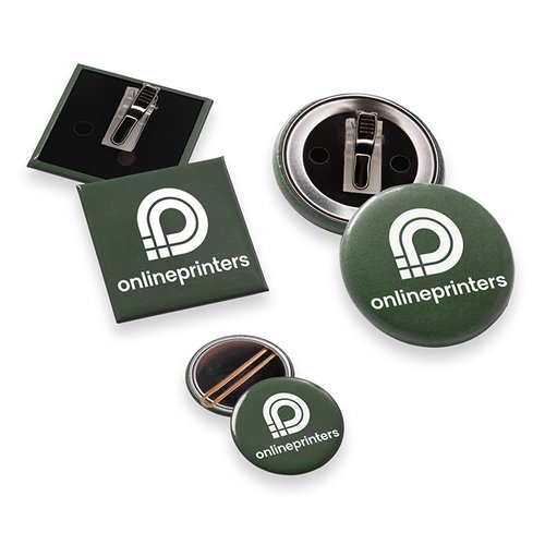 Metall Button mit Clipverschluss.